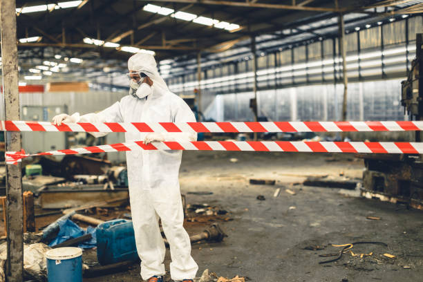 Professional Biohazard Cleanup technician working in Leonia, NJ